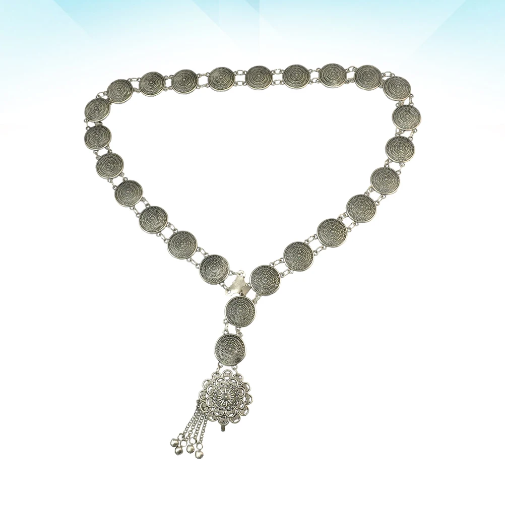 

Hollowed-Out Flower Belt Silver Vintage Waist Chain For Women Dress Chain Wedding Party Waistband Fashion Belt