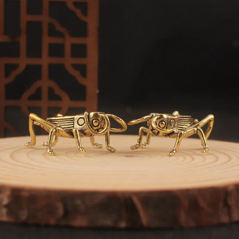 1/2Pcs Brass Cricket Crafts Fish Tank Landscaping Insect Wenwan Tea Pet Desktop