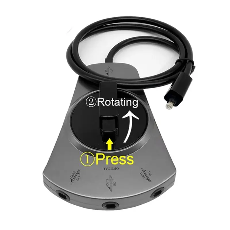 A42T-3-Way Digital Toslink Switch SPDIF Optical Audio Switch Toslink Cable Switcher Selector Hub Box For DVD CD Player