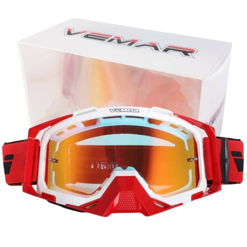 

VEMAR Riding Protection Motorcycle Goggles, Motocross Sunglasses Windproof Dustproof Goggles, for MX Moto Dirt Bike, Unisex