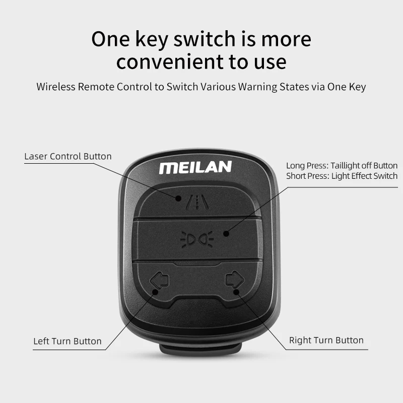 Meilan CuteEye X3 Światło rowerowe Bluetooth Inteligentne wykrywanie hamulców Tylne światła roweru szosowego Automatyczne światło skrętne 8 trybów