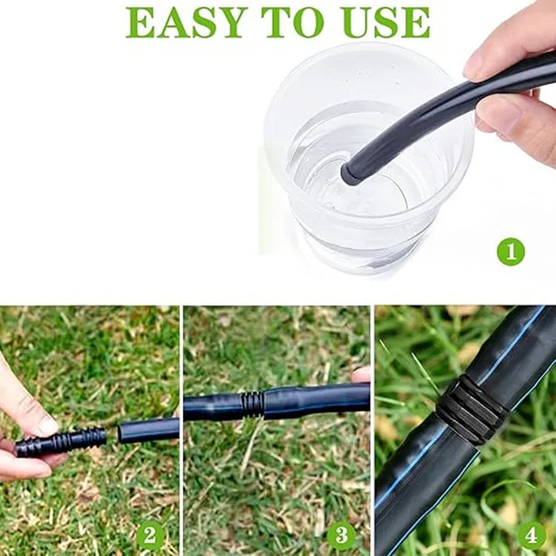 14-teiliges 16mm Tropfbewässerungs-PE-Rohr-Set mit Winkelverbinder, T-Stück und Endkappe 1/2'' für Gartenwasserschlauch-Reparatur und -Verlängerung – Detail 4