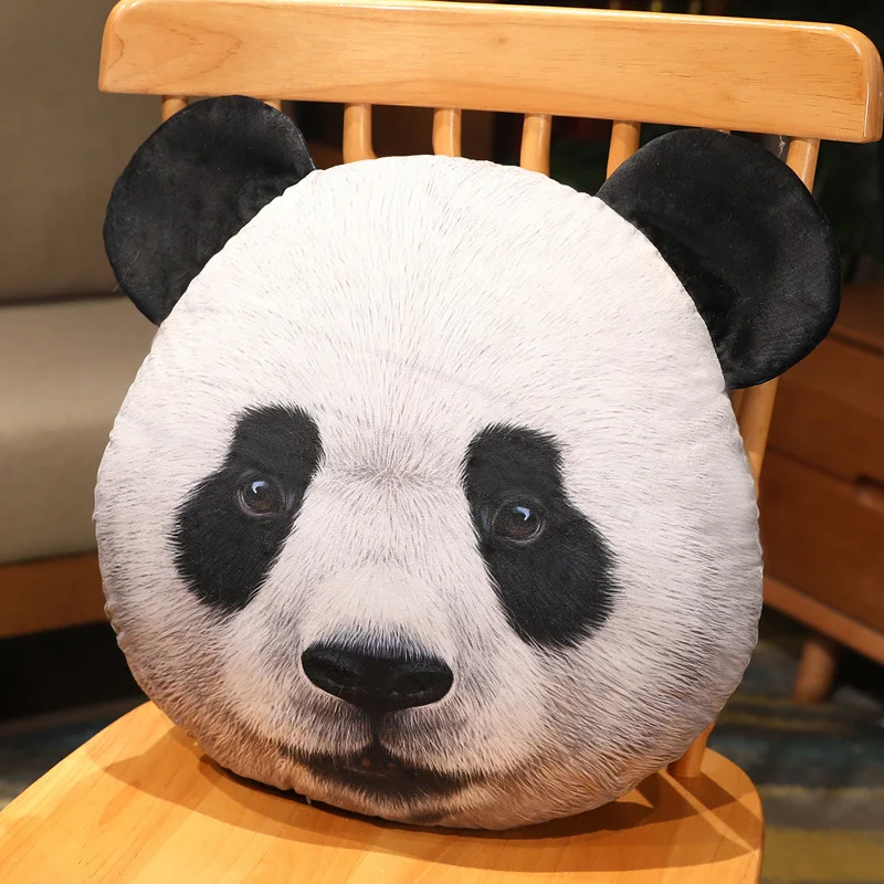 Artificial Cartoon Animal Cabeça Plush Almofada, Cadeira Recheada, Emulational Engraçado Dormir Travesseiro, Brinquedos de escritório, Sofá
