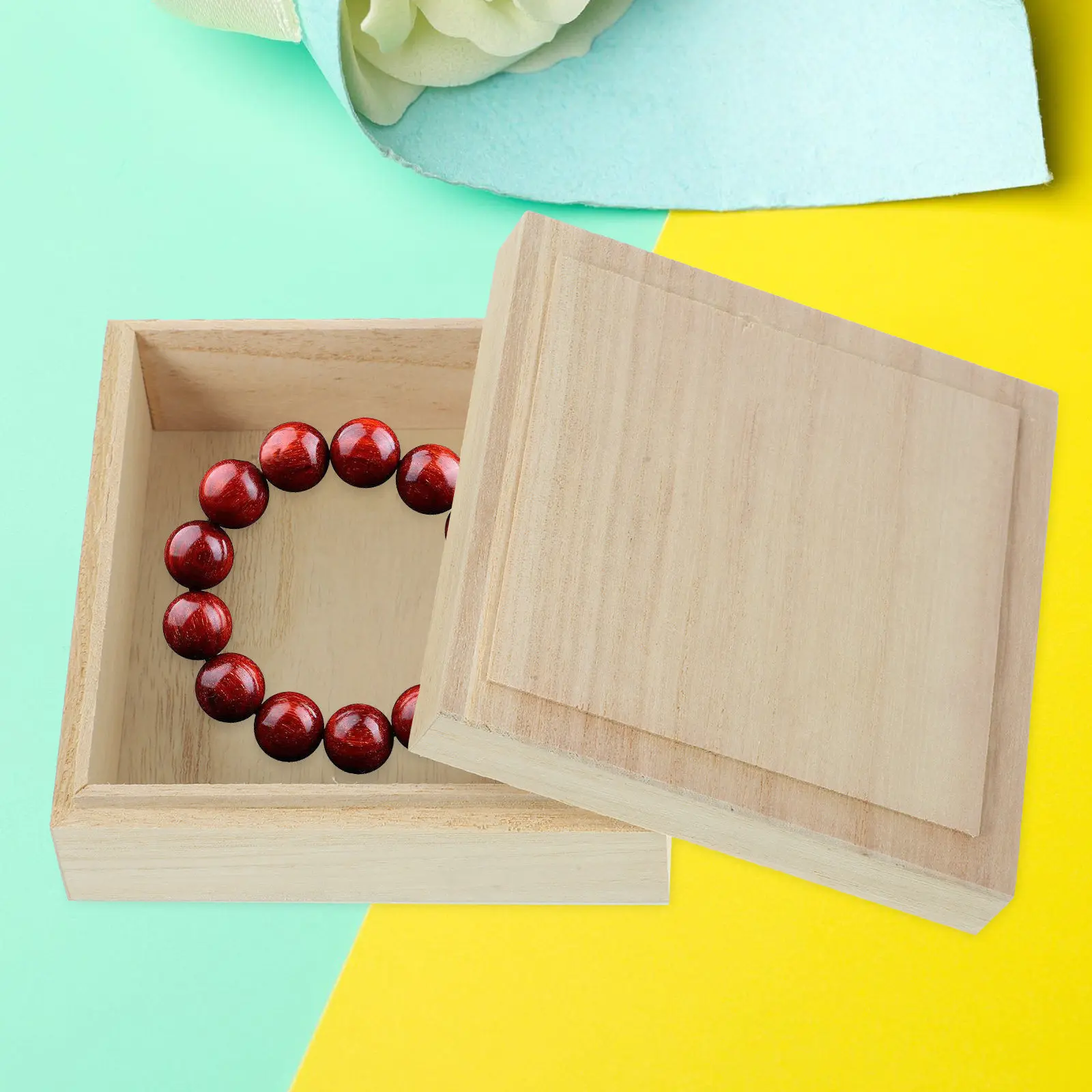 

Wooden Jewelry Storage Box 11x11x45cm Vintage Style Portable Necklace Earring Bracelet Organizer Gift Box