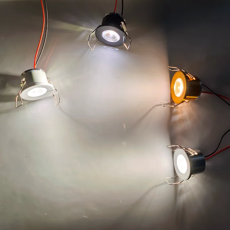 Mini Led Spots Dimmable Ceiling Lamp DC12V 24V 3W 1W Interior Small Recessed Spotlights for Home Cabinet Closet Showcase Gold