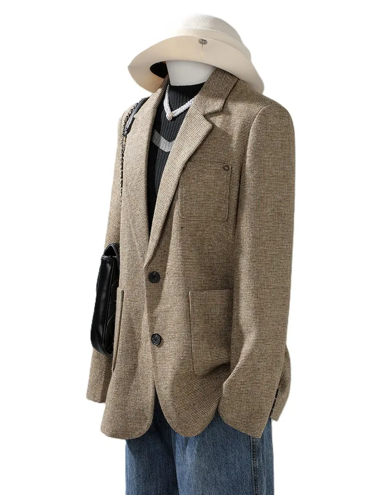 

Coffee Khaki Winter Autumn Female Blazer Women Ladies Jacket Coat