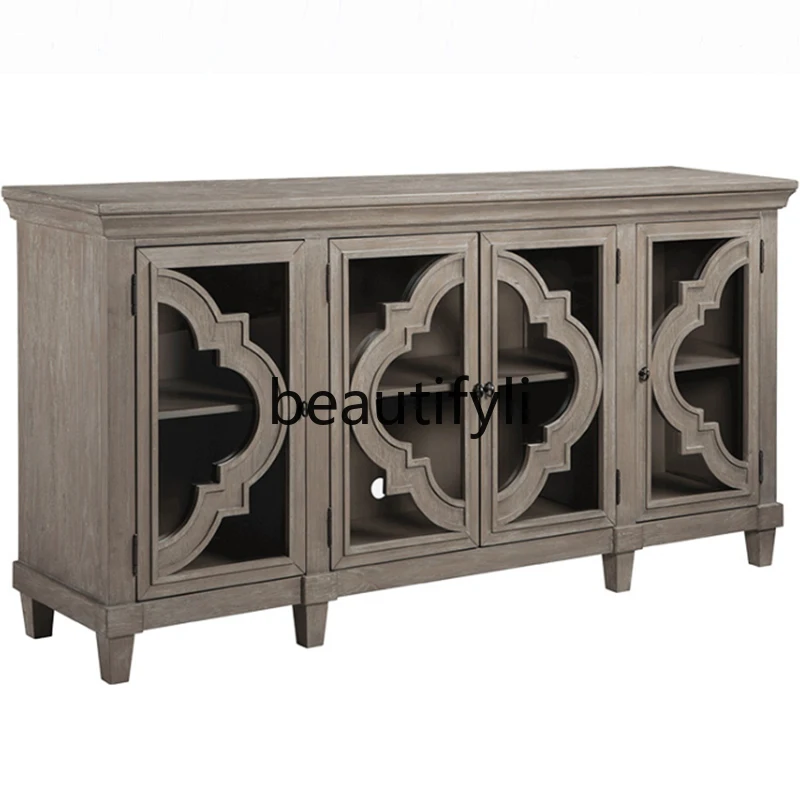 

High-end custom American solid wood dining side cabinets do old cabinets, lockers, kitchen household