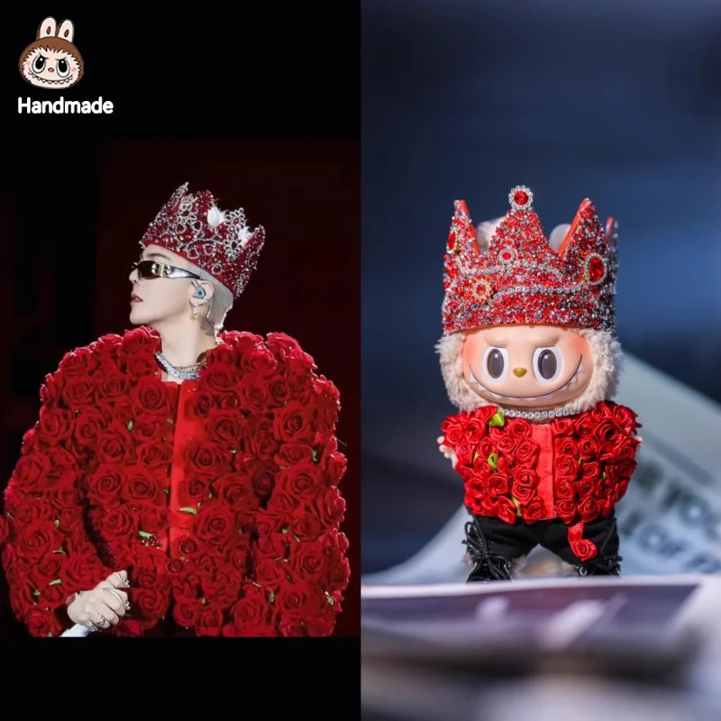 

New Hot 17cm Labubu Clothing Doll Suit Gd Pink Crown Set Rose Set Diy Accessories Clothes Toy Gift Girl Korean Idol Fan Gift
