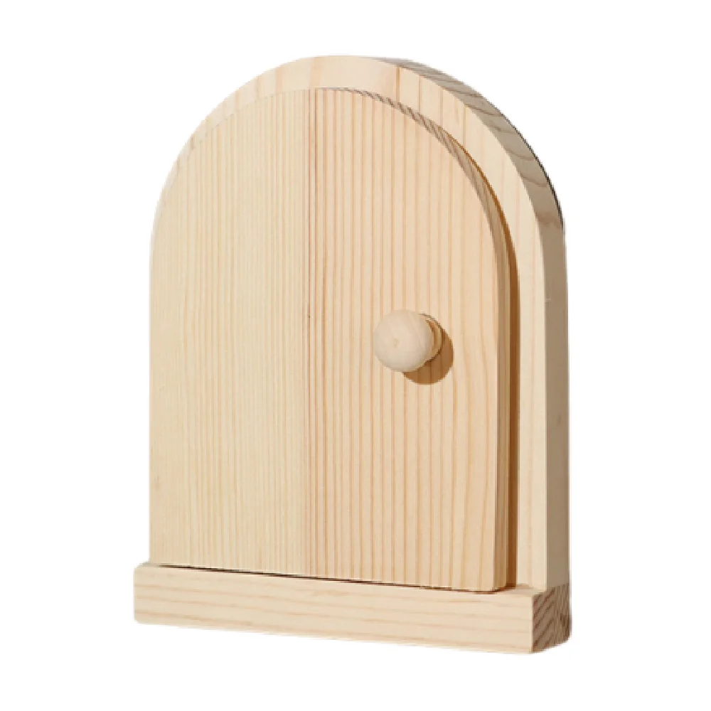 Wall Mounted Switch Protective Cover Anti-touch Door Shape Wood Switch Cover Creative Safety Socket Decorative Frame Living Room