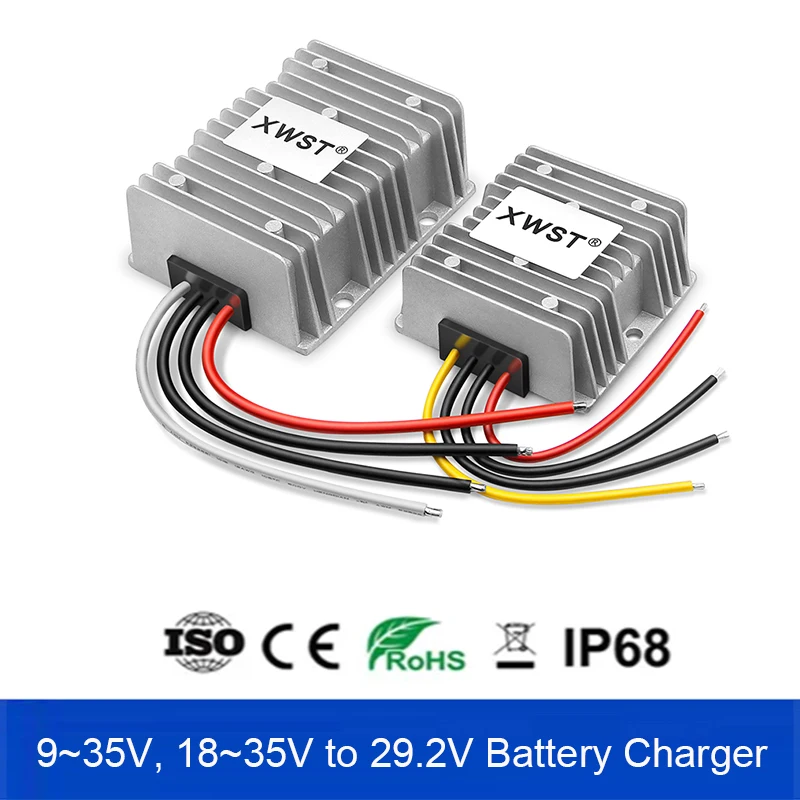 

9-35V 12V 24V to 24V DC DC Battery Charger 12.6V 13.8V 14.5V Lead Acid Lithium Constant Current 12V Battery Charger Waterproof