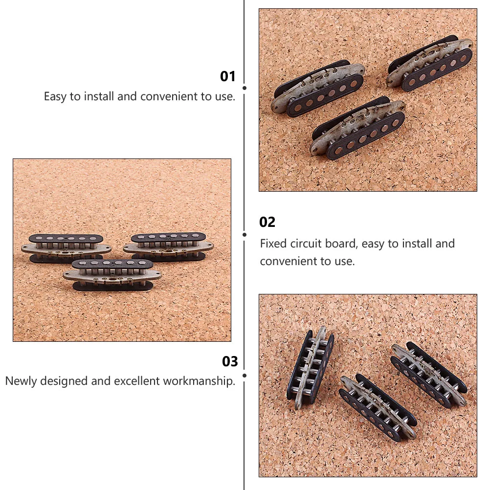 

3 Pcs Metal Humbucker Pickup Module for Electric Guitar Replacement Easy Install Clear Sound High Output Professional