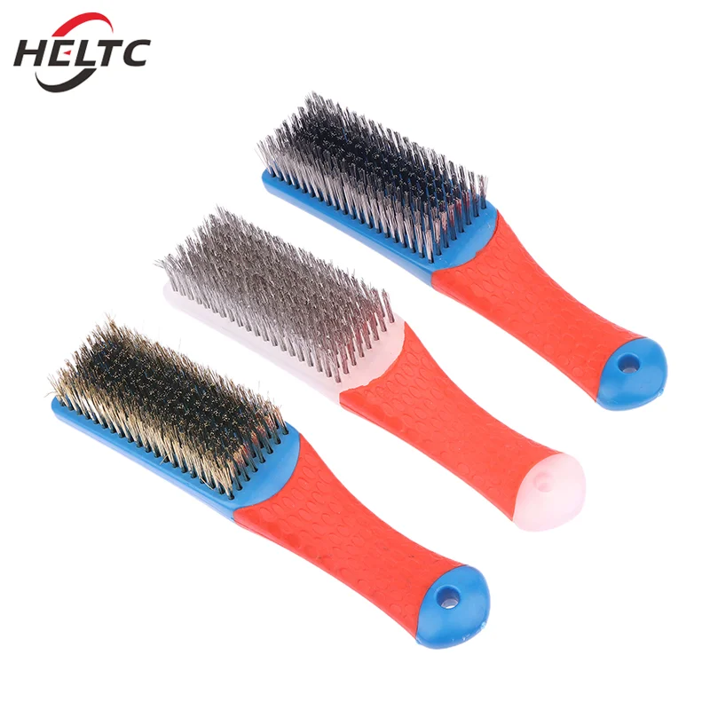 For Removing Rust Welding Slag Dirt And Paint Heavy Duty Stainless Steel Wire Brush With Comfortable Plastic Handle