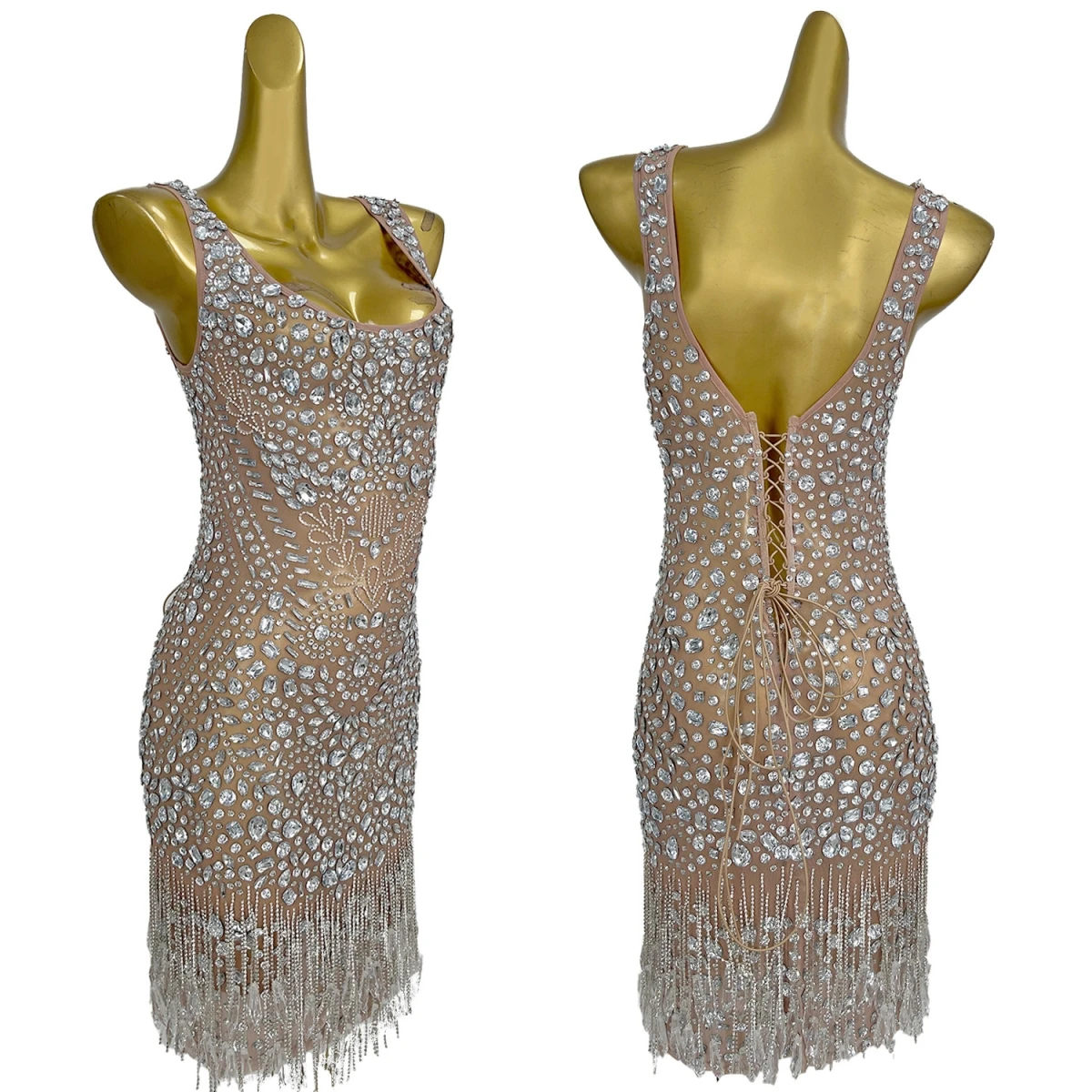 

Cocktail Dress Formal Event See Through Mesh Mini Dress Sparkly Crystals Gala Red Carpet Birthday Party Sexy Women Outfit Aixin