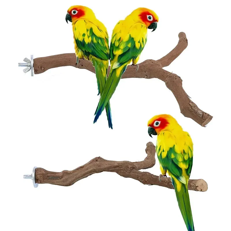 1PCS Vine Wooden Pole Bird Station Stick Vine Wooden Cage Parrot Bird Station Pole Tree Branch Station Stick Bird Habitat