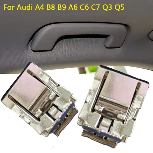 2 uds para Audi A4 B8 B9 A6 C6 C7 Q3 Q5 manija de techo Interior de coche Clip de fijación embellecedor hebilla de techo Clip de manija accesorio de pieza de coche