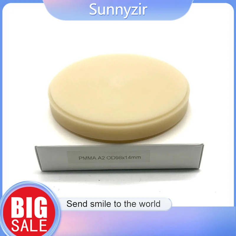 Sunnyzir Full Denture Material 98mm PMMA Blocks Dental Lab Cad Cam PMMA Discs