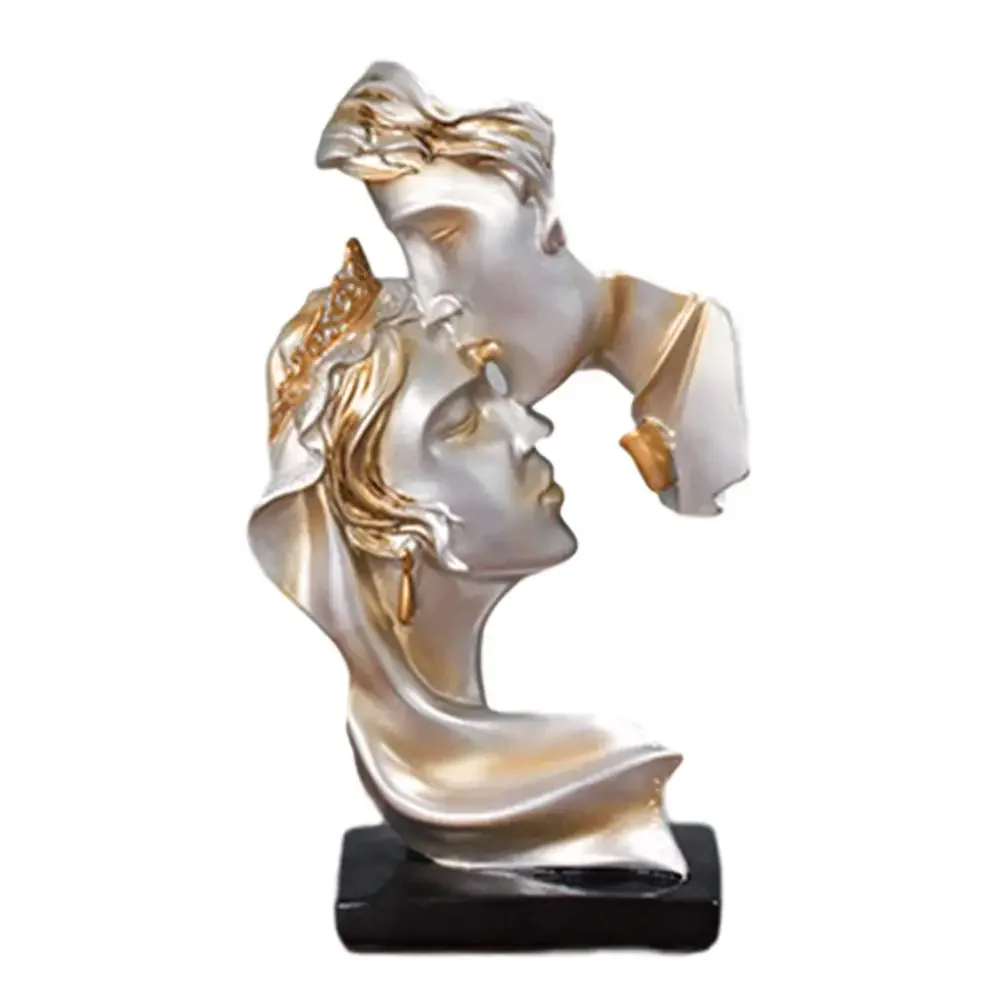 

Resin Sculpture Passionate Kiss Sculpture Home Decor Nordic Ornament Gift for Valentine's Day Weddin