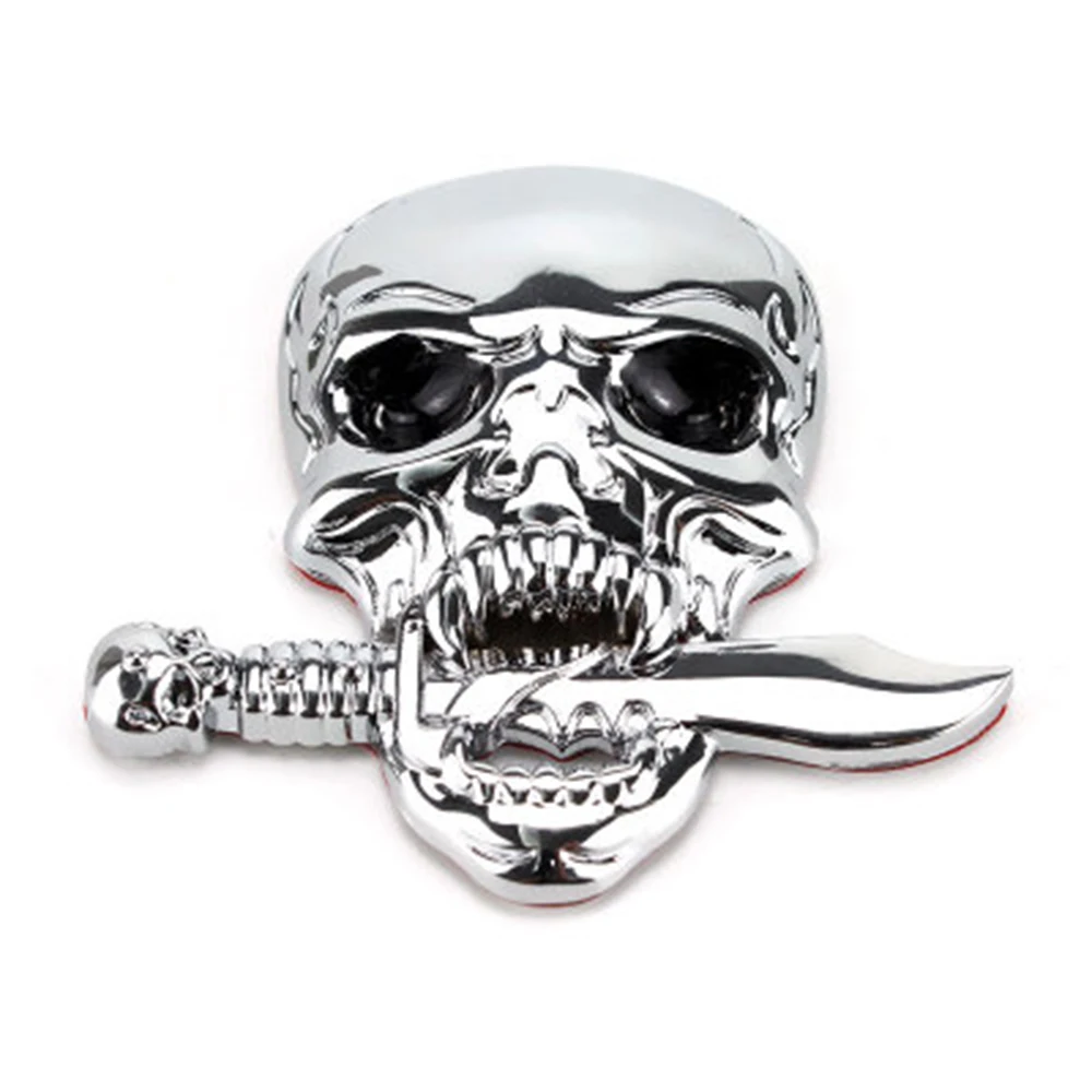1pcs Skull Metal Sticker for Car, 3D Skull Decal,Skull Zinc Alloy Emblem, for Automobile, Motocycle - Image 4