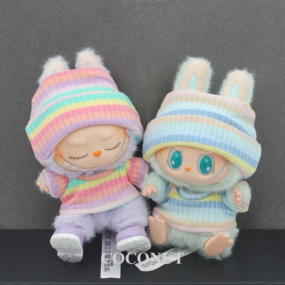 Labubu Ropa الخيوط محبوك ذات حواف قبعة البلوز محبوك تي شيرت إكسسوارات دمي Labubu الملابس العصرية #3