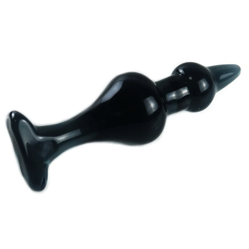 Grand plug anal en verre transparent avec traction de perle arrière de 5 cm de diamètre, 18+ jouet sexuel adulte, masseur de prostate pour la masturbation des hommes