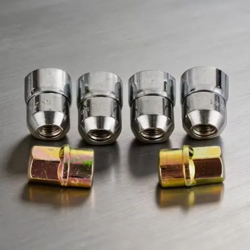 4Pcs M12x1.25 Alloy Steel Locking Wheel Nuts With 2 Keys For Car Modified Silver For M12x1.25 Thread For Cars Vans SUVs Alike