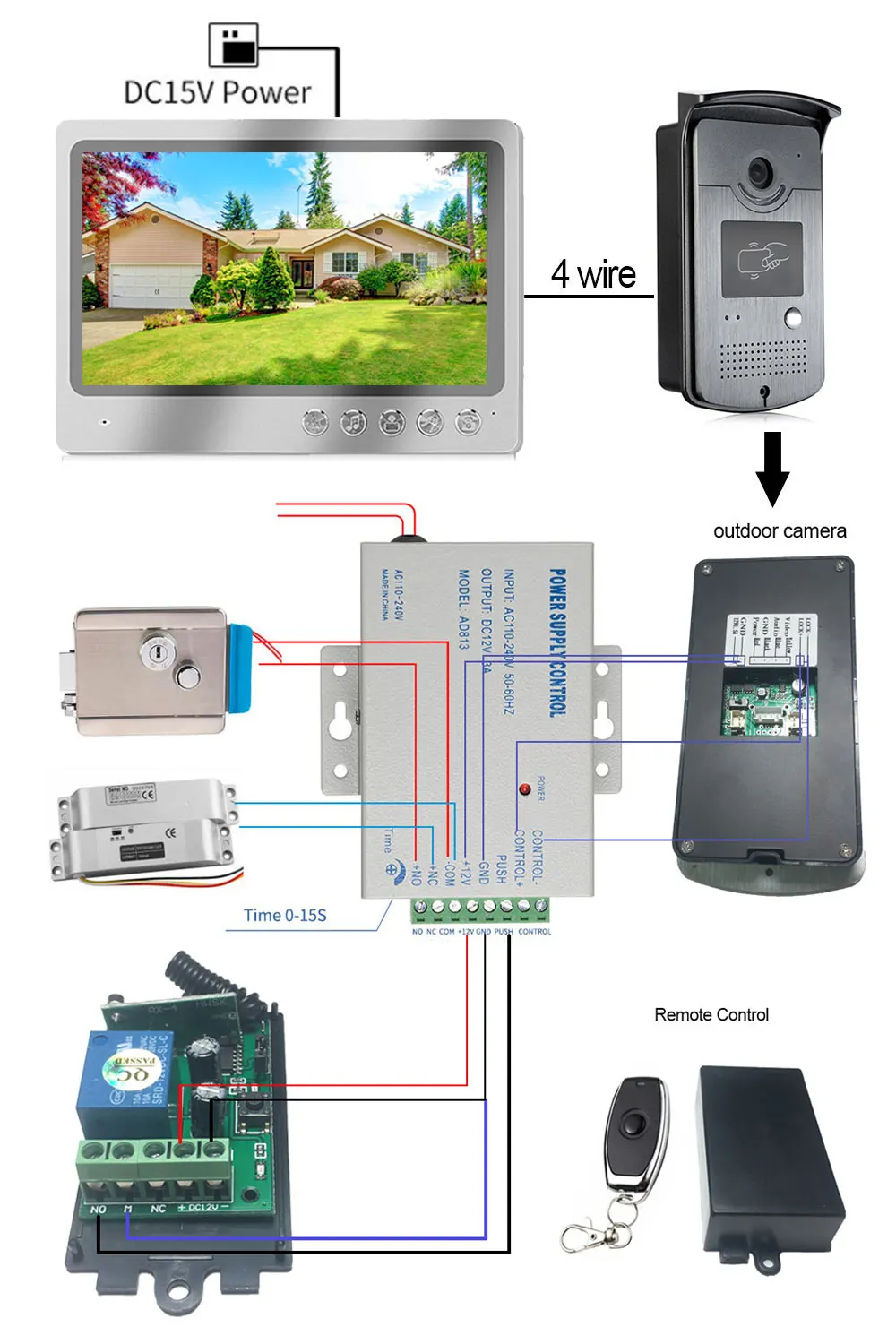 9inch Monitor Wifi Video Intercom Door phone Record System Night Vision RFID Doorbell Camera Phone Remote Unlock APP