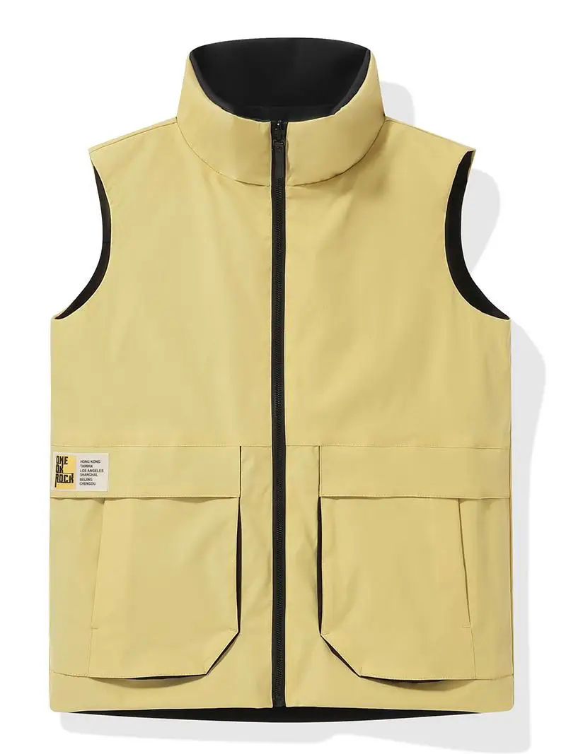 L-7xl Multi Pockets Techwear Tactical Cargo Vest Men Outdoor Photography Fishing Waistcoat Sleeveless Jacket Yellow Red Color