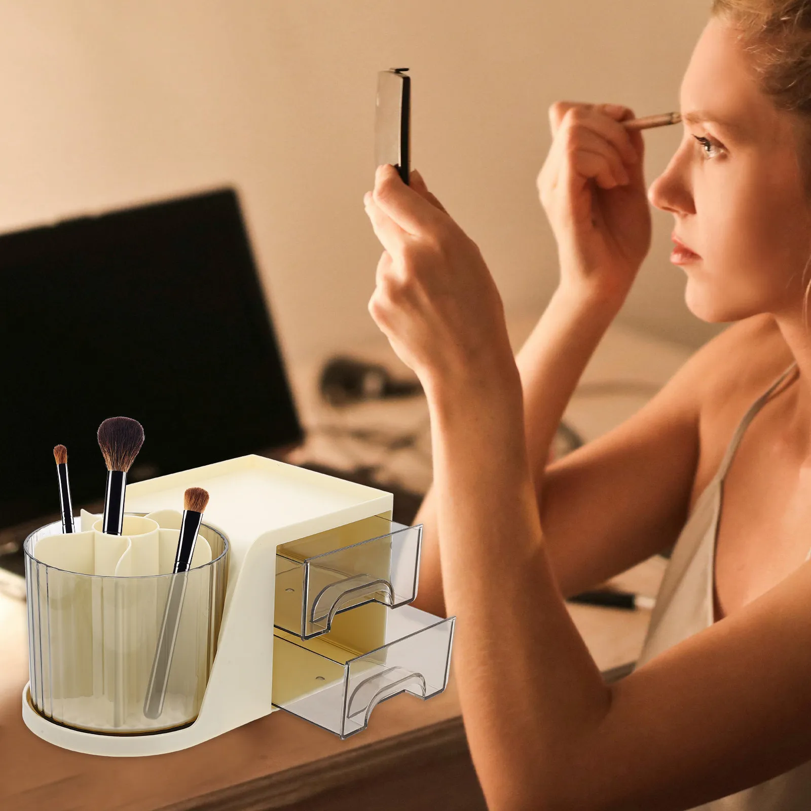 Compact Modern Desk Organizer with Multiple Drawers for Pens Markers Scissors Notebooks Paperclips Rubber Bands Stylish