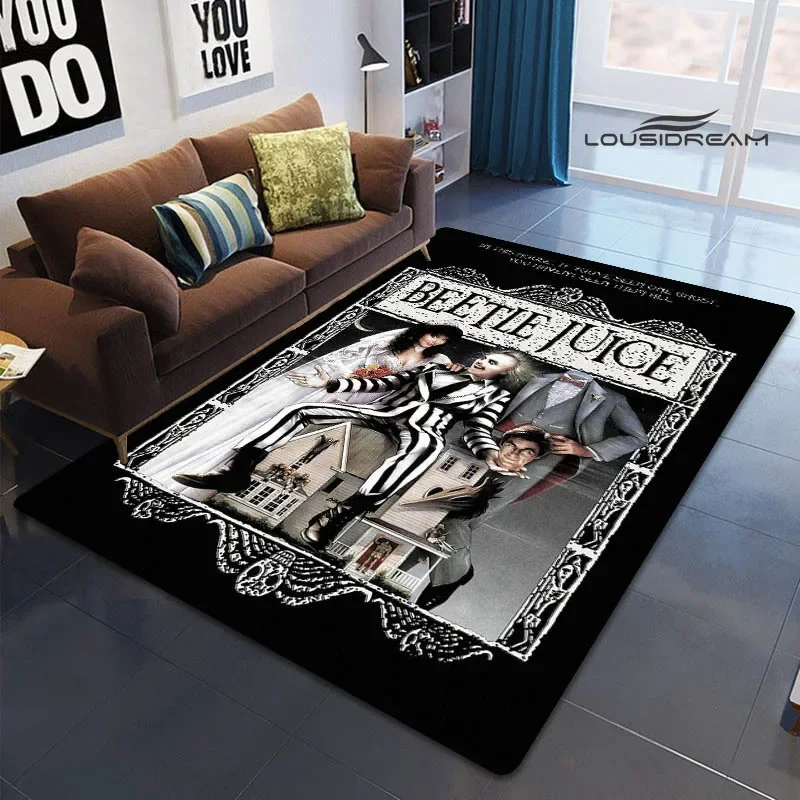 Horror movie B-Beetlejuice carpet living room bedroom carpet Non -slip carpet yoga mat photography props area rug birthday gift