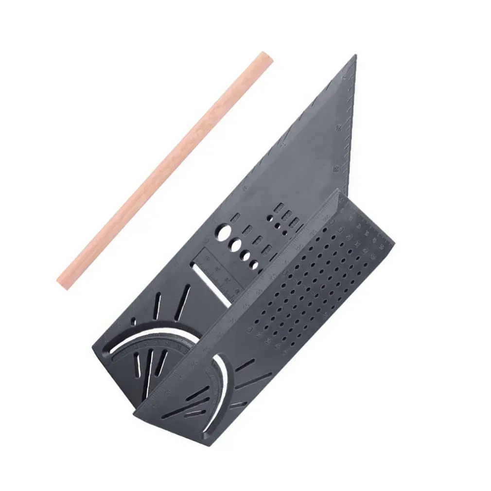 Multi-Function Square 45 Degree 90 Degree Ruler 3D Woodworking Stop Type Gauge Stop Point Ruler Angle Measurement Square Ruler