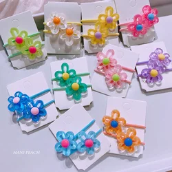 2PCS Transparent Irregular Hollow Flowers Princess Hair Accessories Girls Elastic Hair Bands Children Headwear Baby Hair Ties