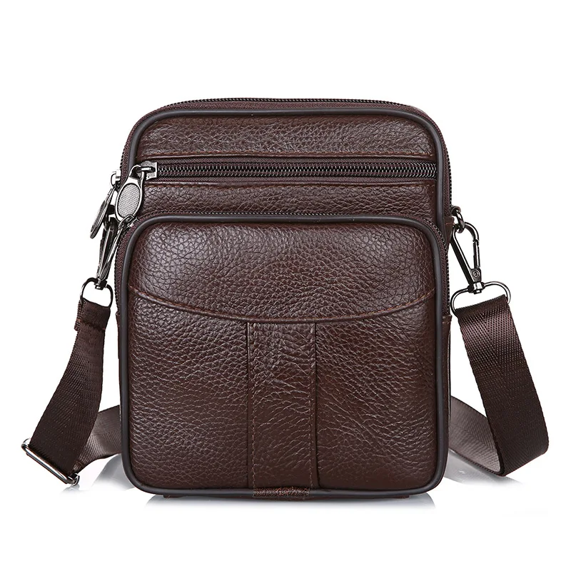 Men\'s Genuine Leather Crossbody Shoulder Bags High Quality Tote Fashion Business Man Messenger Bag Leather Bags Fanny Pack