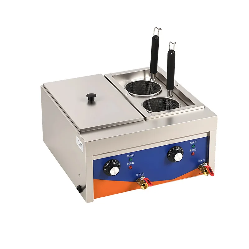 Commercial Electric Noodle Cooker Desktop Six Head Intelligent Temperature Control Timer Multifunctional Soup Maker
