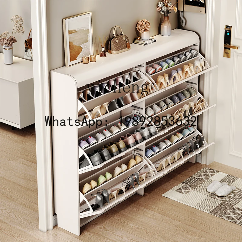 x9   ultra-thin tipping bucket shoe cabinet, indoor entry simple shoe rack outside the entrance of the home