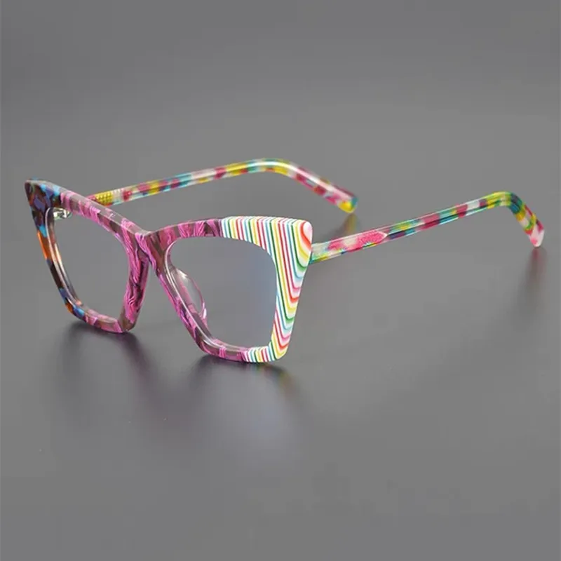 Premium cat-eye glasses Ladies Butterfly frame fashion runway show colorful acetate optical frame making prescription glasses