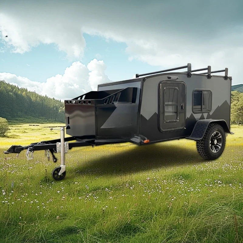 CE certification off road hybrid caravan camping camper mini two person camper trailer