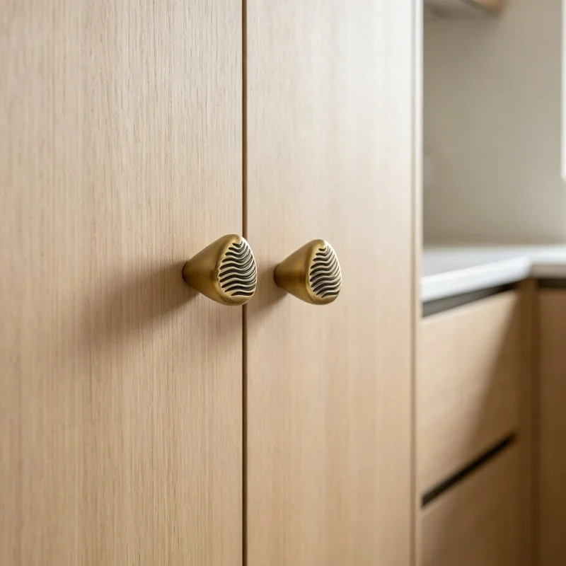 1PC  Nordic Feng Shui Wave Pattern Triangle Small Handle Creative Simplicity Personality Cabinet Drawer Cabinet Door Handle
