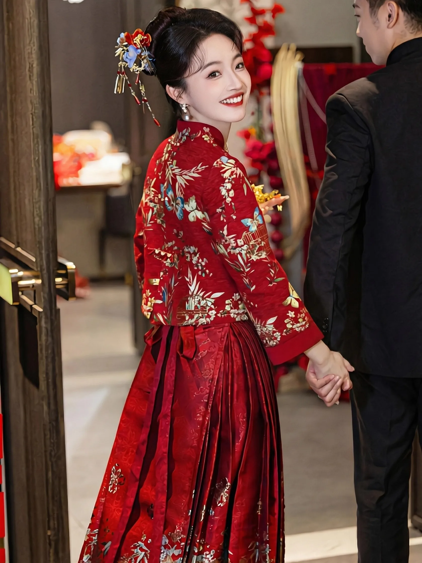 nouveau-2025-hiver-rouge-chinois-sle-mariage-dr-ensemble-f-longueur-jupe-costume-pour-fiancailles-adapte-aux-petites-figurines