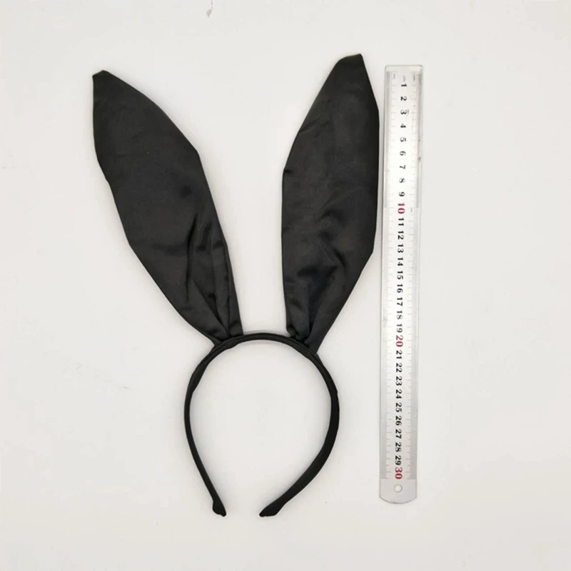 634C Easter Bunny Dress Up Rabbit Ears Hair Hoop Bow-tie Tail Set for Halloween