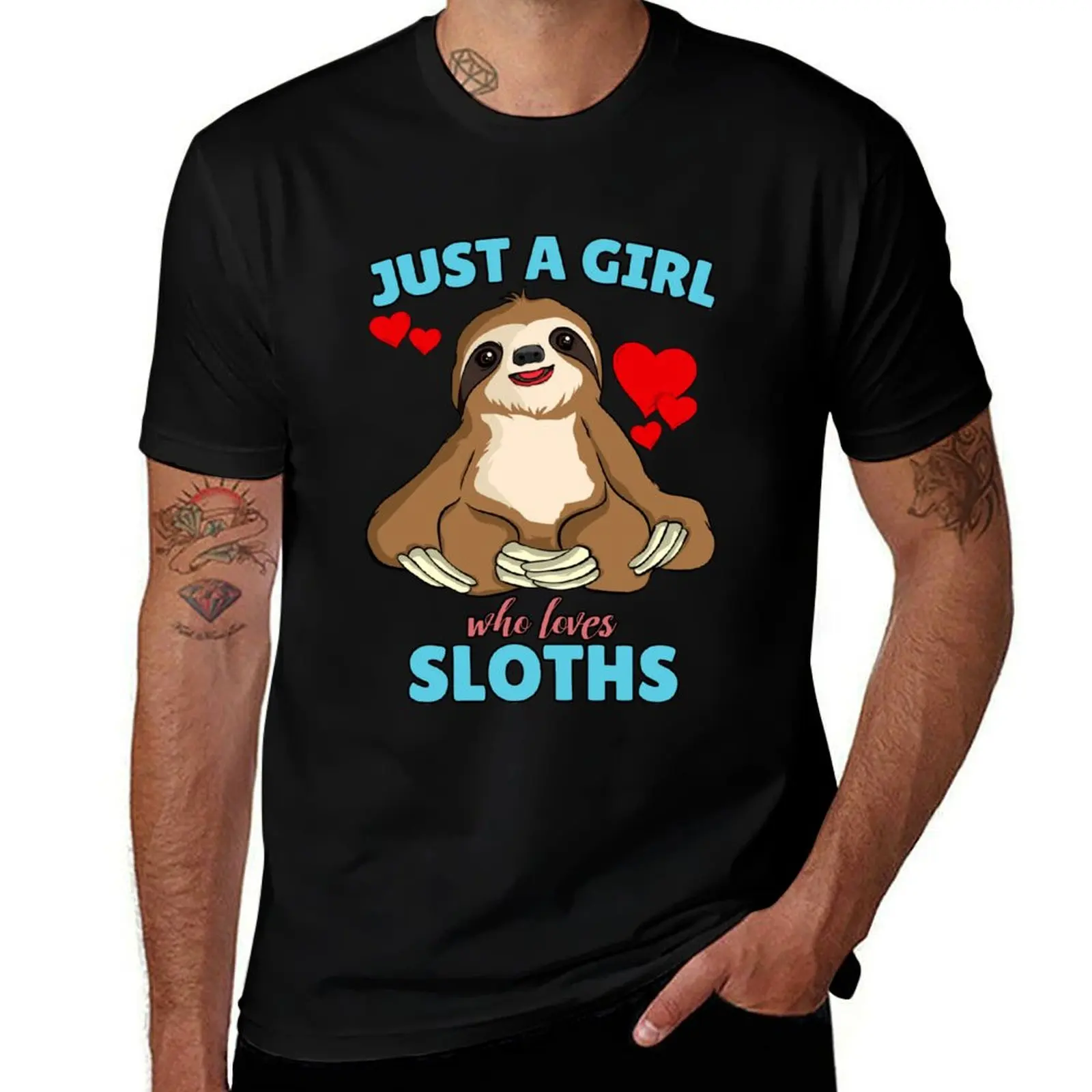 

Just A Girl Who Loves Sloths Cute Sloth T-Shirt t shirt for man t shirts for man cotton t shirt man designer T-Shirt
