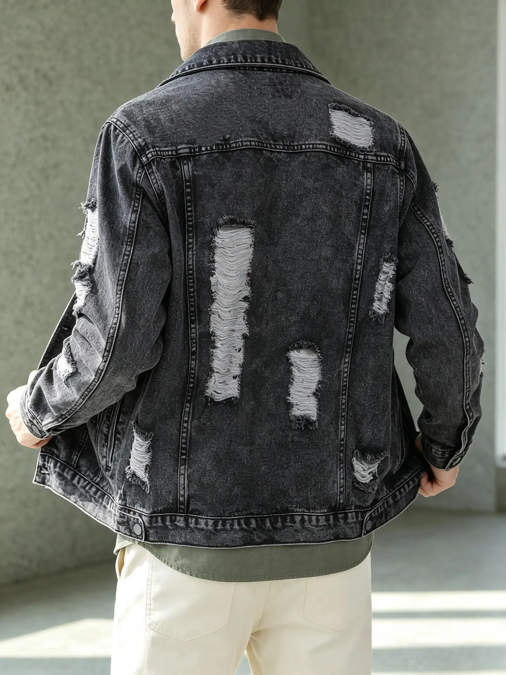 Trendy Men's Lightweight Denim Jacket, Fashion Street Style Thin Outerwear, Casual Trucker Coat, Perfect Gift for Boyfriend