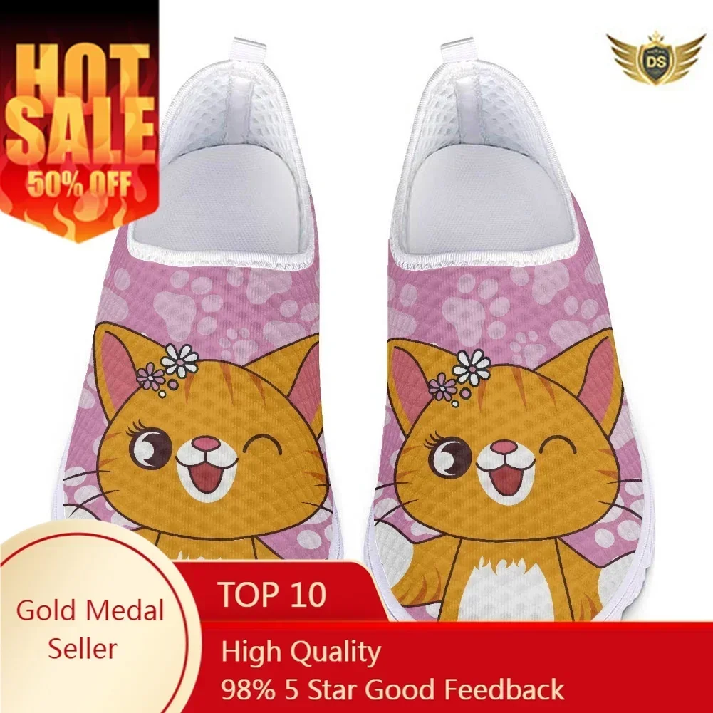

Women Mesh Slip On Shoes Breathable Sport Sneaker For Cute Cartoon Animal Print Girl Walking Shoes