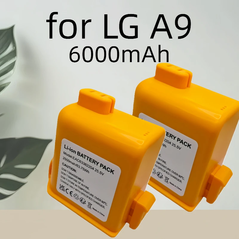 25.5V4000mAh lithium-ion battery, suitable for LG Cord Zero A9 vacuum cleaner, compatible with for LG Cord Zero A9 battery