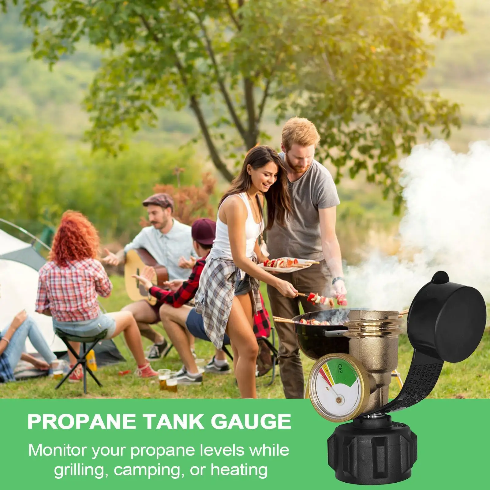 

Propane Gauge Level Indicator Color Coded Propane Gauge Pressure Meter Leak Detector For 5-40lb Cylinders Patio Heater Outdoor