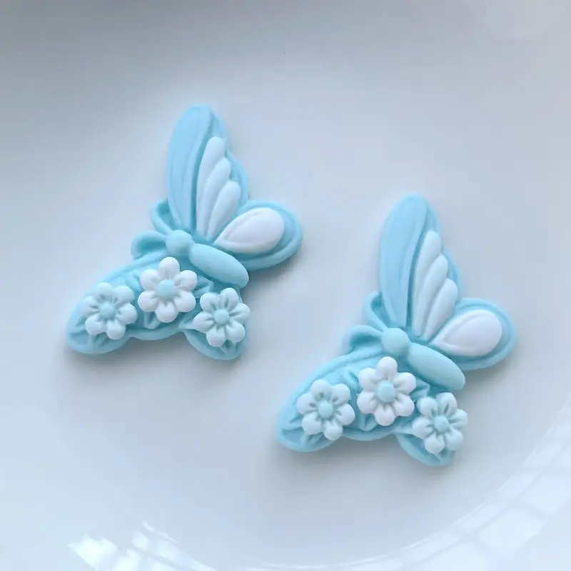 10 large butterfly shaped resin flat back kabochin scrapbook Kawai DIY decorative accessories hairpin decoration