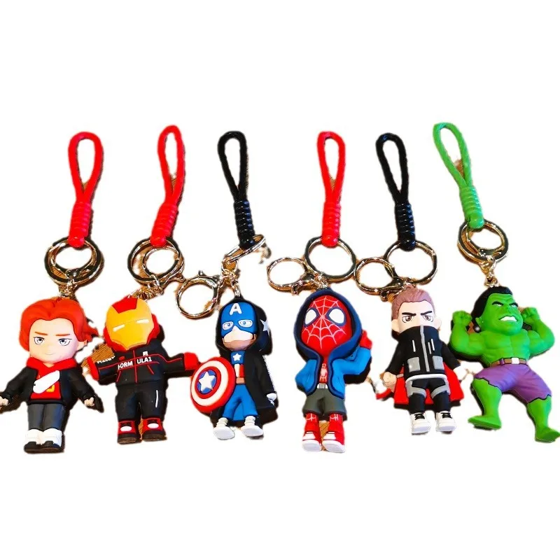 New Captain America Spider-Man Iron Man Keychain Avengers Handheld Office Pendant Bag Pendant Children's Birthday Gift