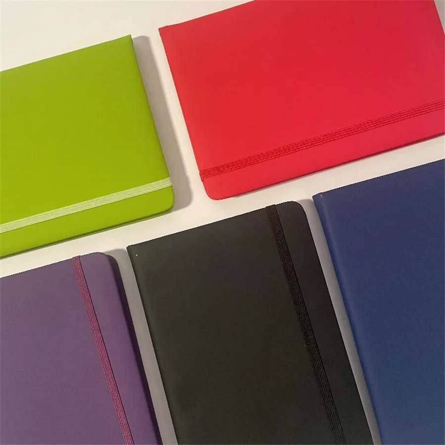 1pcs,A5 PU Notebook Business Office Pages Notepad Horizontal Line College Notebook School Supplies Colored Leather Notebook 160