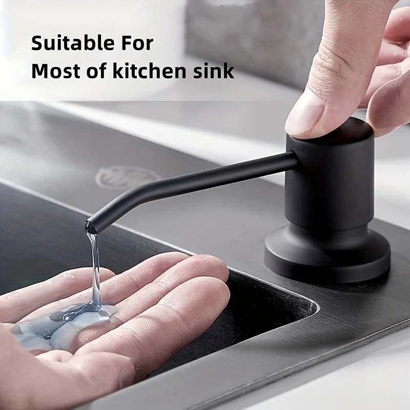 Kitchen Sink Liquid Pump Head Stainless Dish Soap Dispenser with Extension Tube for DishClean & Hand Sanitizer Bathroom Accessor