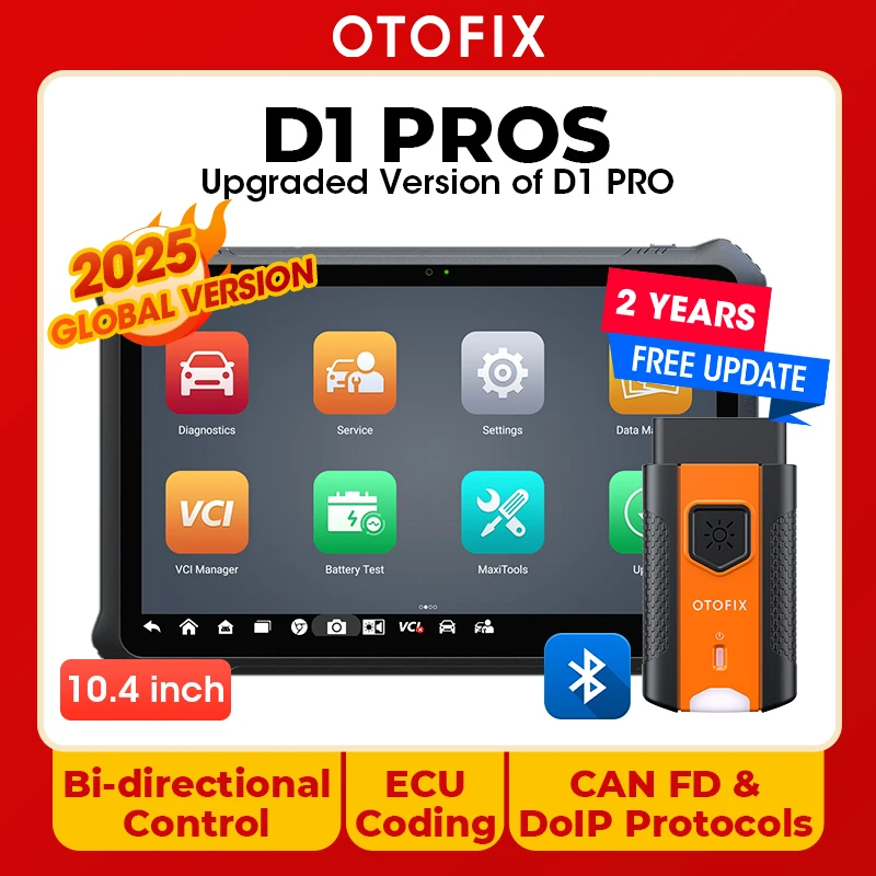 

OTOFIX D1 PROS ECU Кодирование Двунаправленное управление Диагностические инструменты Диагностический сканер CANFD DoIP 2-летнее обновление Управляемые функции