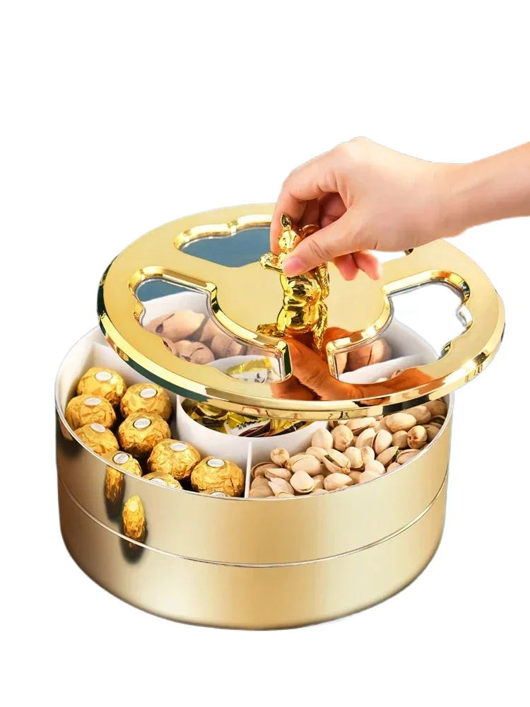 

Легкая роскошная тарелка с сухофруктами, гостиная, чайный столик, тарелка для закусок, высококачественная тарелка для закусок с семенами дыни, домашний ящик для хранения конфет